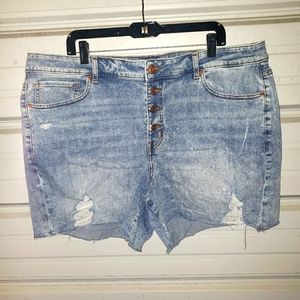 Plus Size 22 Maurices Jean Shorts denim womens button fly
